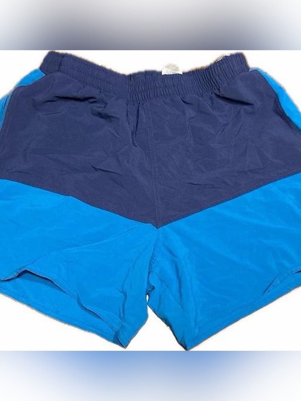 Asics Navy and Bright Blue Colorblock Athletic Shorts